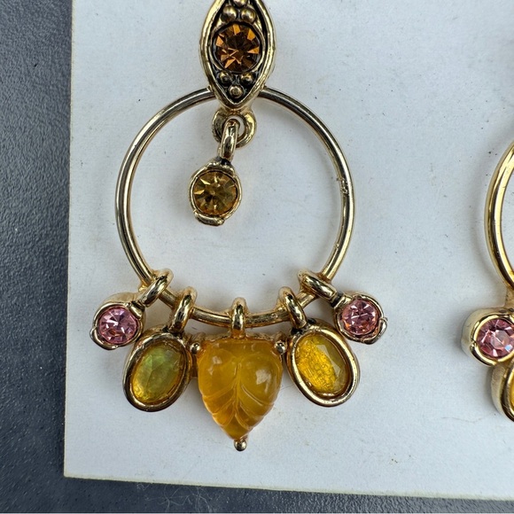 Sigrid Olsen Gold Earrings with Yellow and Pink Accents - Picture 3 of 8